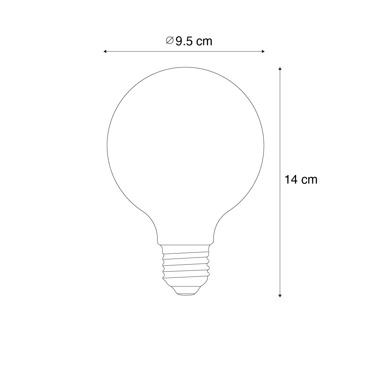 Smart E27 dimbare LED lamp G95 mat 7W 806 lm 2700-6500K