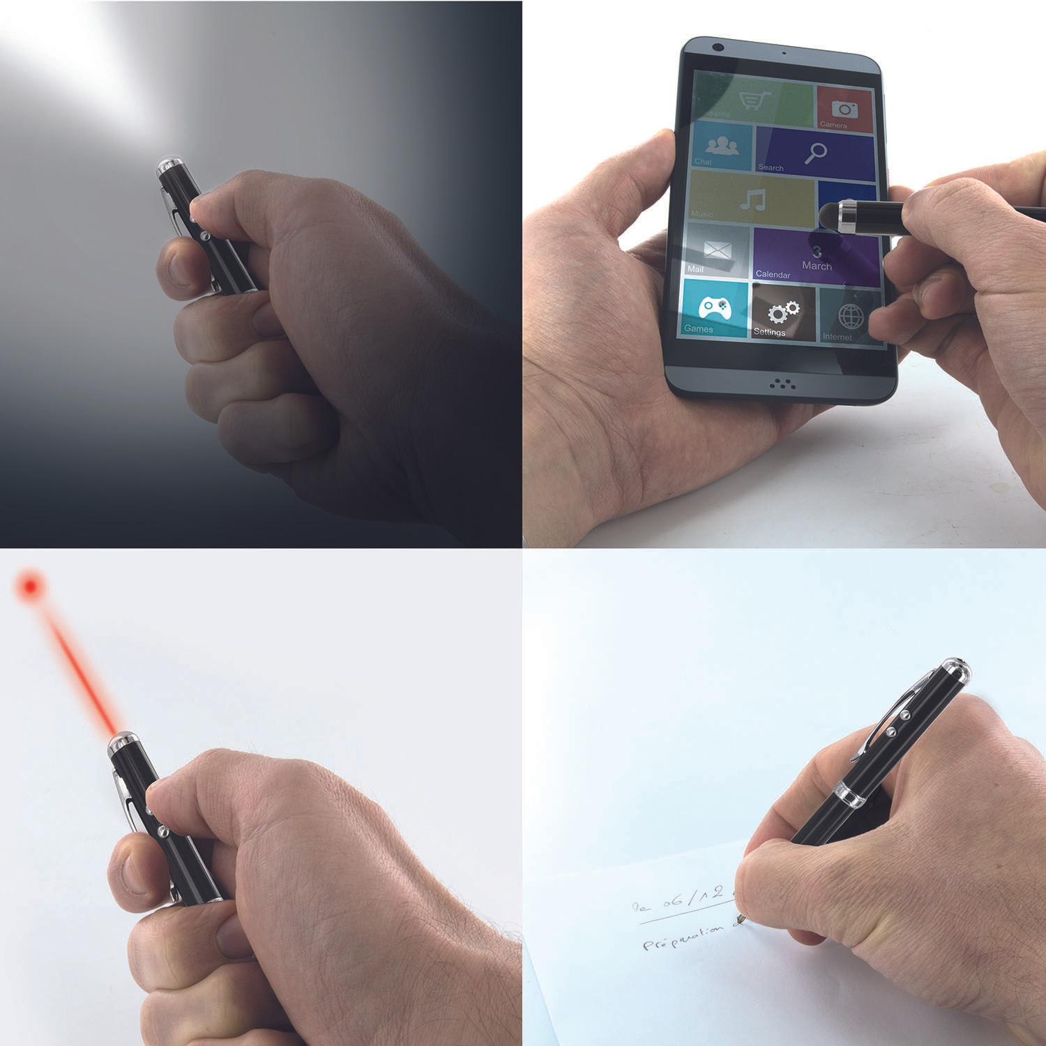STYLO STYLET LASER LED 4EN1