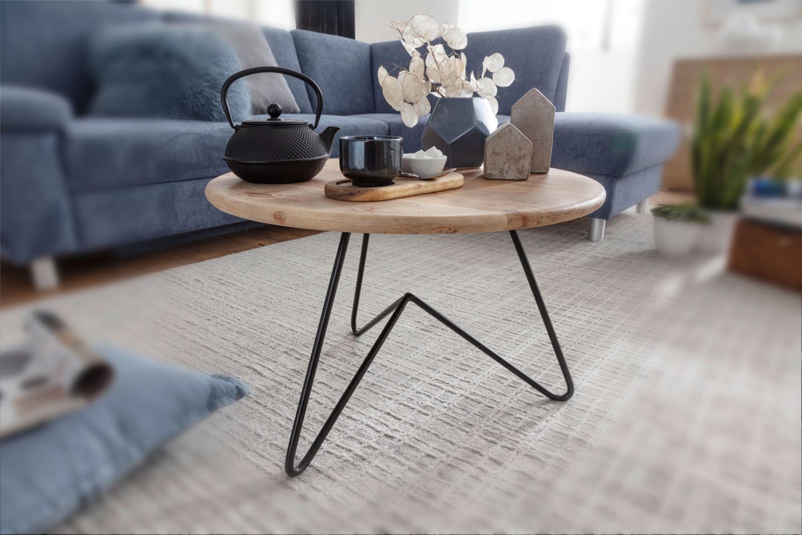 Couchtisch - Akazie massiv - Ø 60 cm