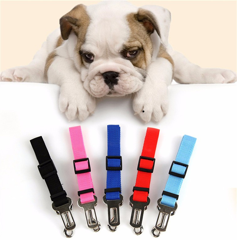 (3er Set) 40-70cm Auto Hunde Leine Sicherheits Anschnallgurt Verstellbar - Schwarz