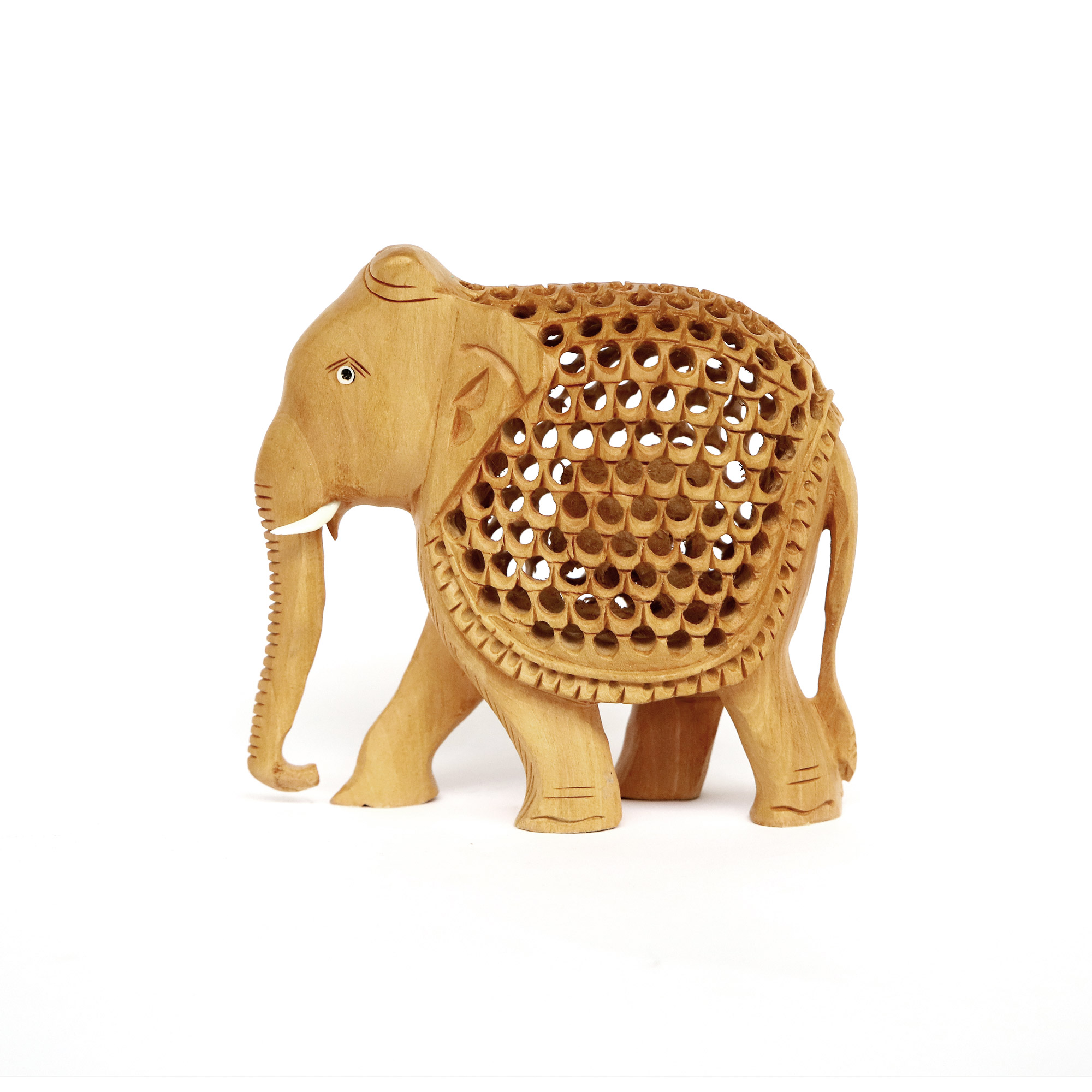 Elefant im Elefant aus Holz, natur, B 14 cm, H 12 cm, T 7 cm von fischer's lagerhaus