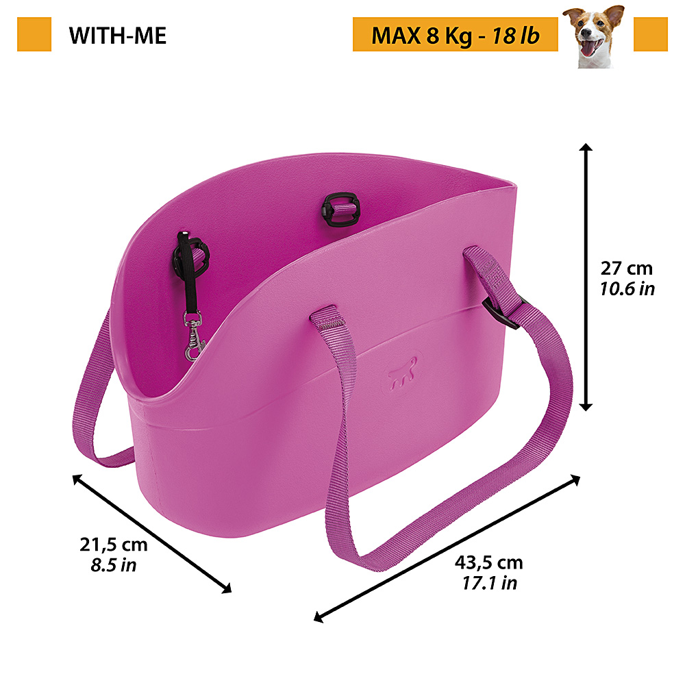Ferplast sac de transport pour chiens de petite taille with me, eva, caoutchouc souple plastifié, lavable, poignées réglables,