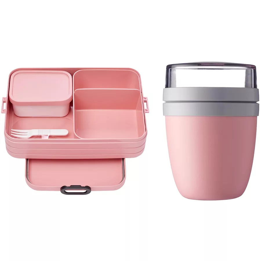 Mepal Lunchpot + Bento Lunchbox Large Ellipse + TAB 2er Set rosa