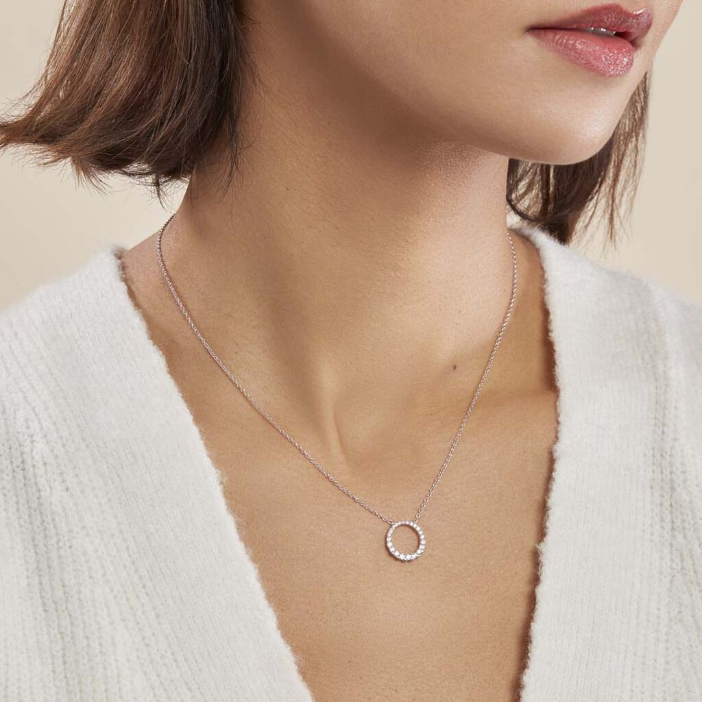 Collier Elaïs Argent Blanc Oxyde De Zirconium