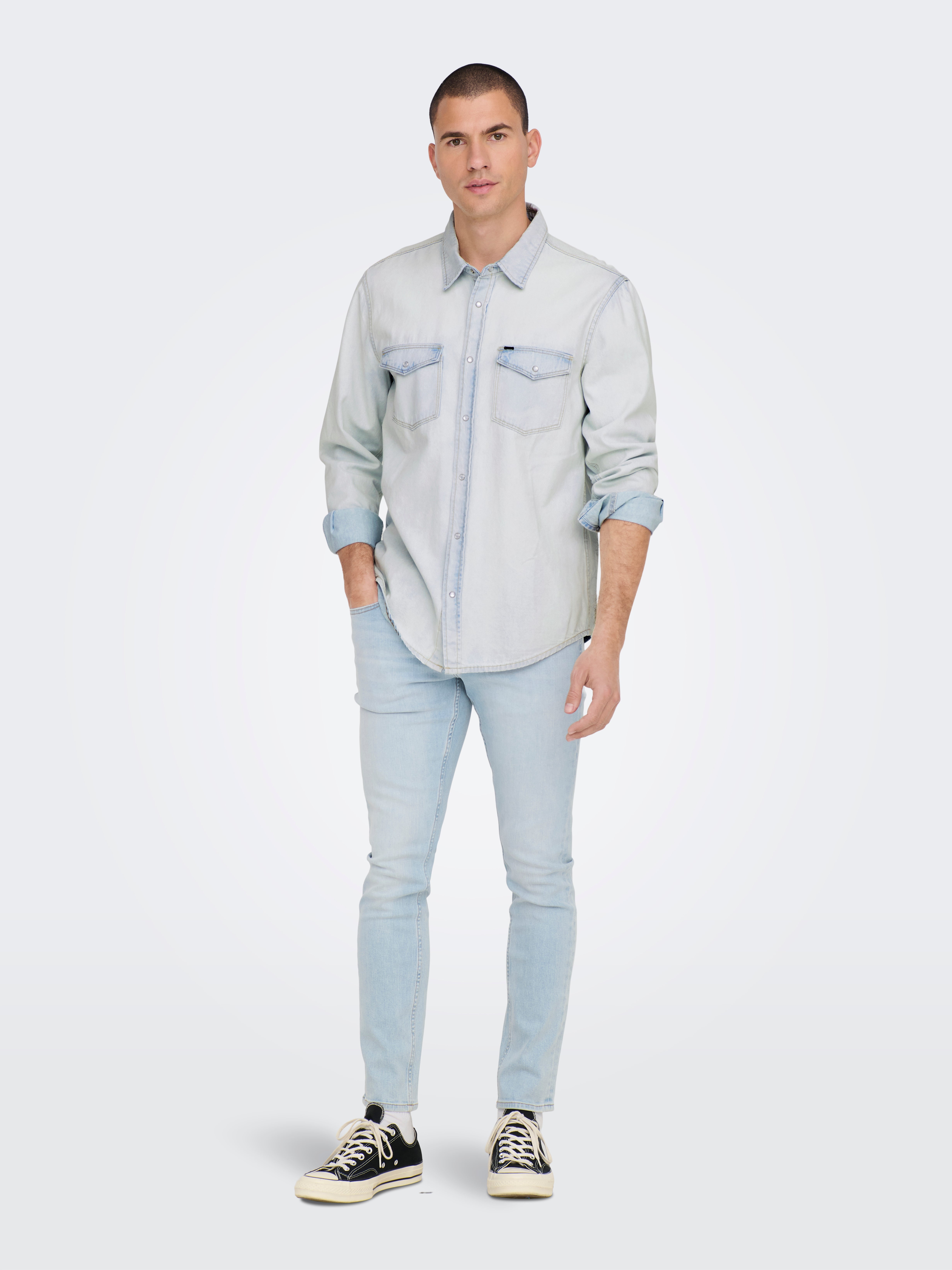 ONSBANE Jeanshemd Light Blue Denim