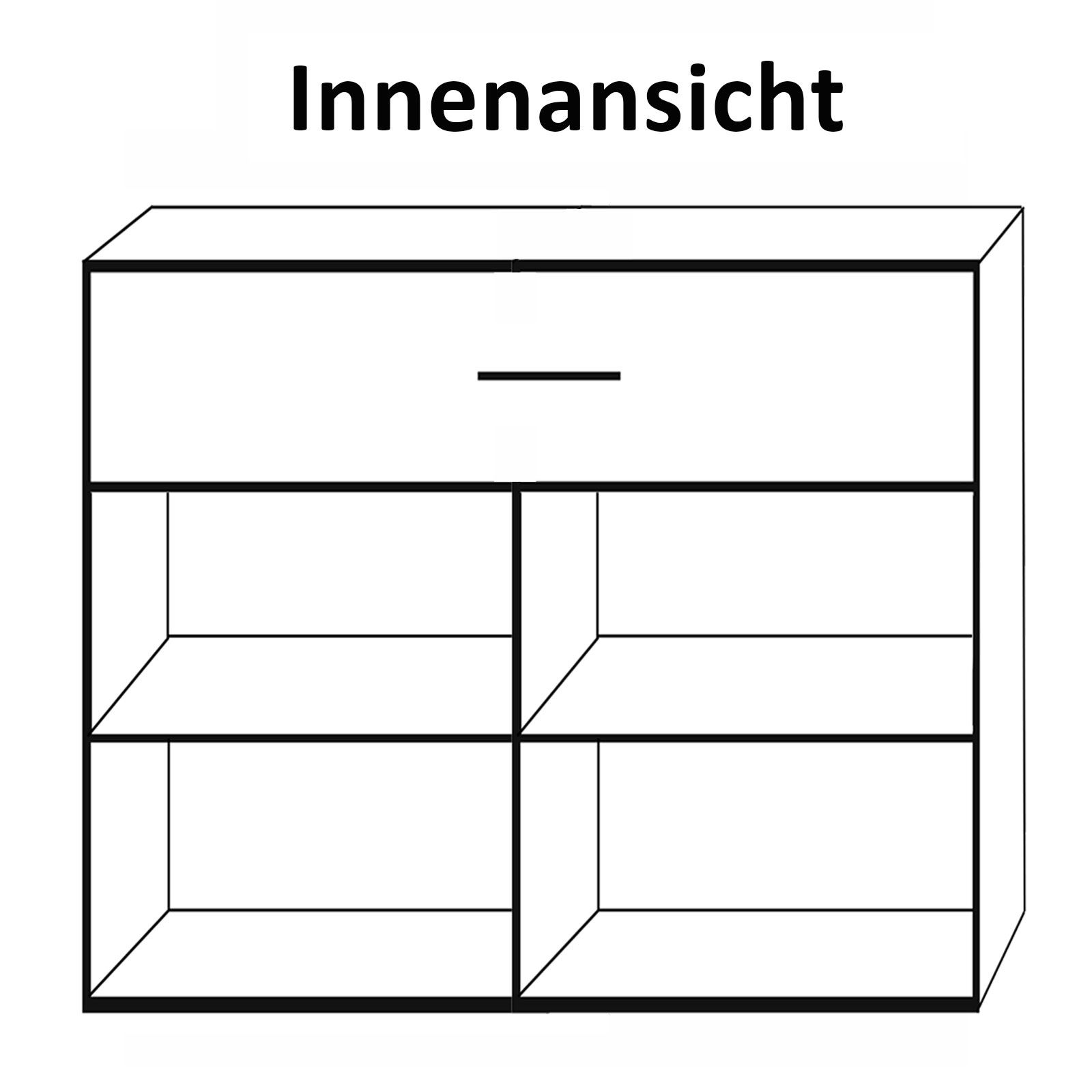 Sideboard - Pinie weiß - 123 cm breit
