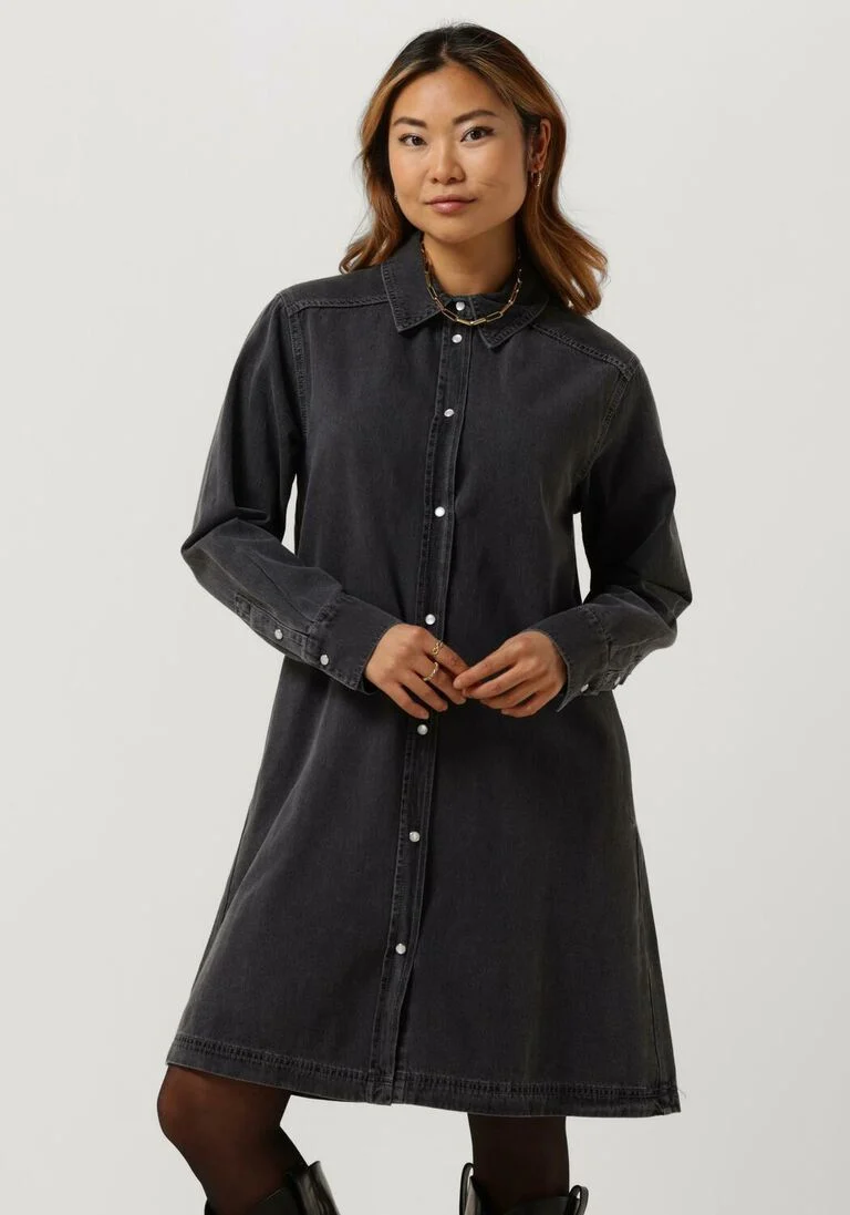 LEVETE ROOM donkergrijze levete room mini jurk lr-pixi 4 dress