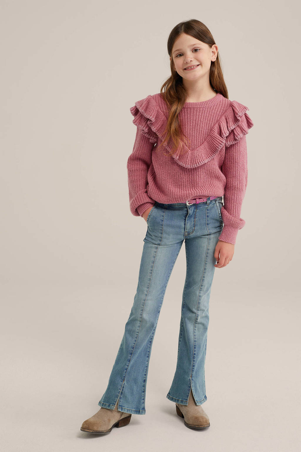 WE Fashion gebreide trui roze
