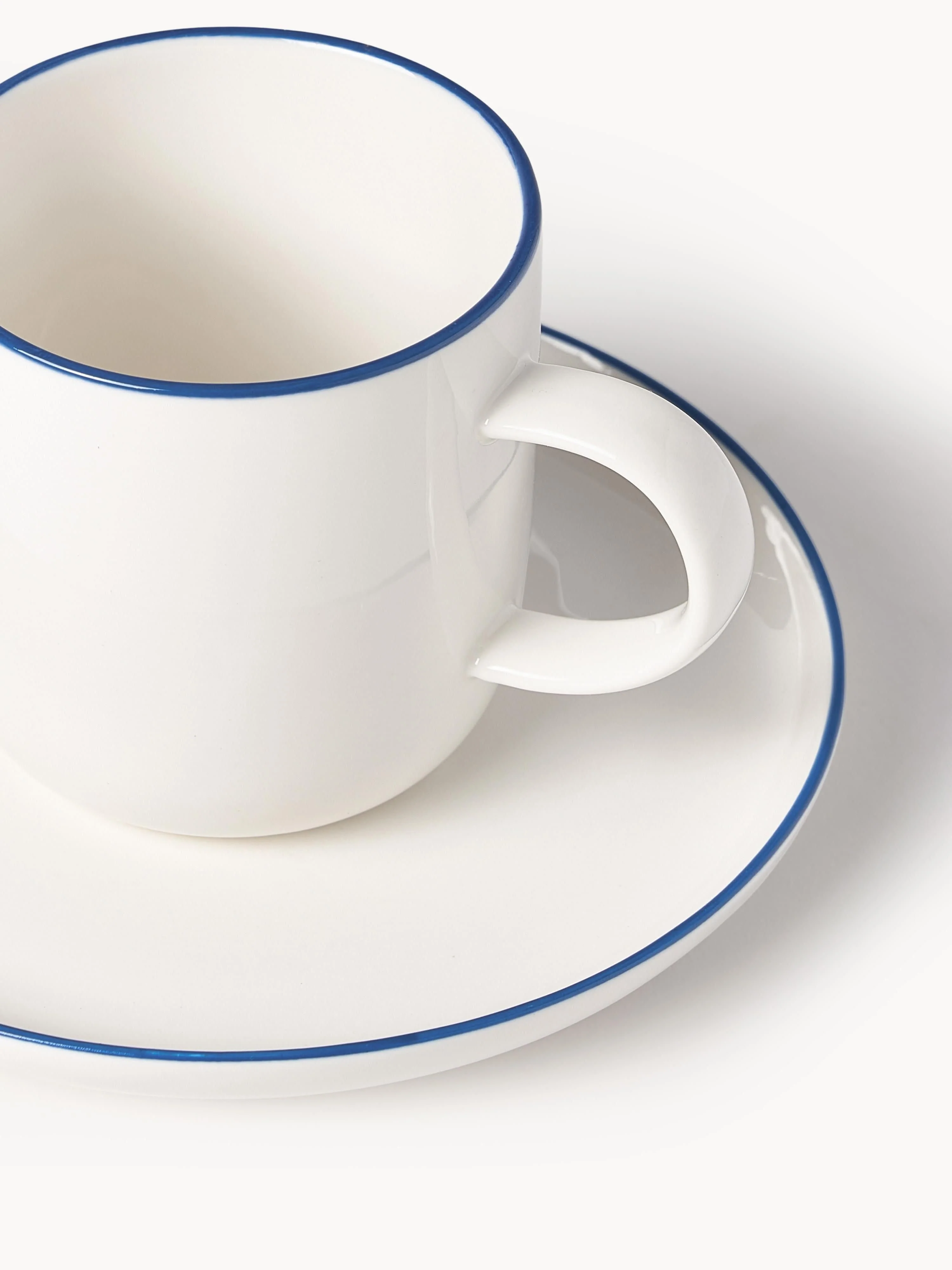 Porseleinen koffiekopjes Facile met schotels, 2 stuks