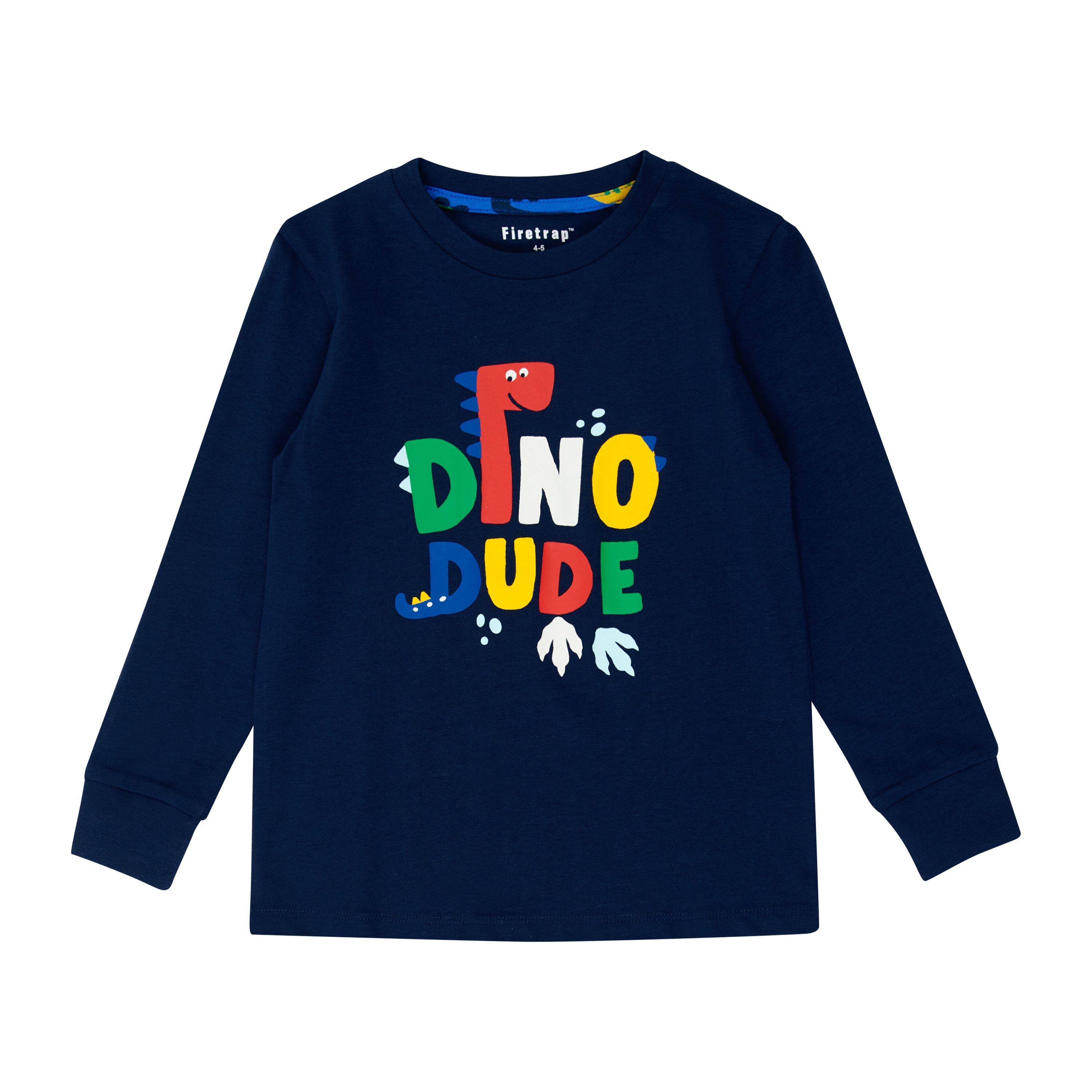 Firetrap Kids Boys 3 Pack Dinosaur Pyjama Set