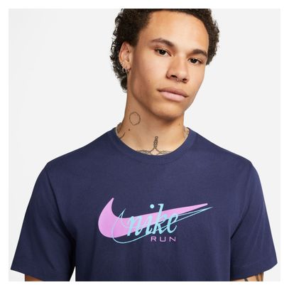 Maillot manches courtes Nike Dri-Fit Heritage Bleu