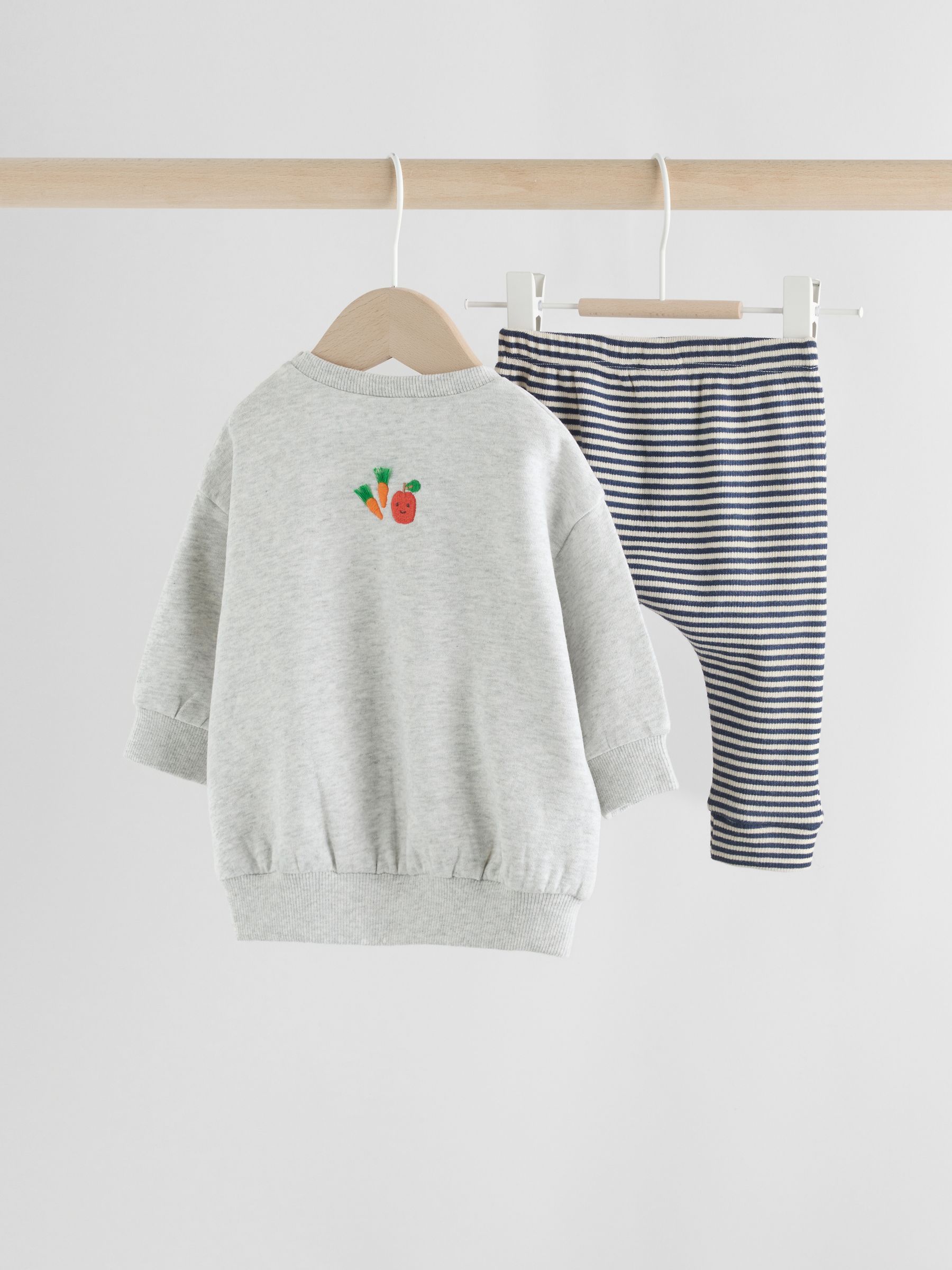 Grijs boerderijfiguur - Set met baby-sweatshirt en legging (0mnd-3jr)
