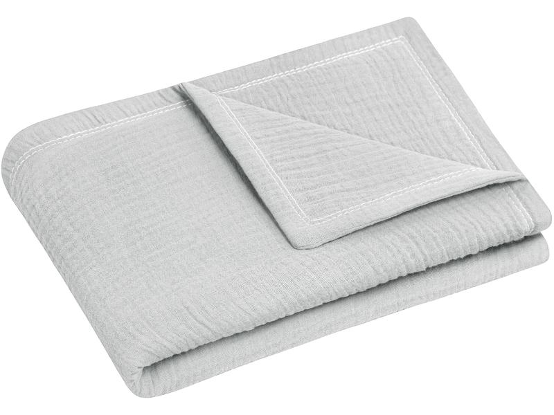 Julius Zöllner Kuscheldecke aus Baumwollmusselin Grau 70 x Schmusedecke für Babys