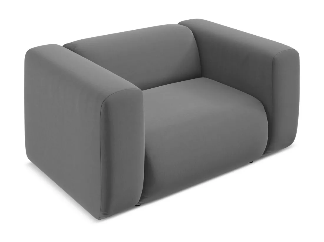 Fauteuil en velours - gris - EKAHI