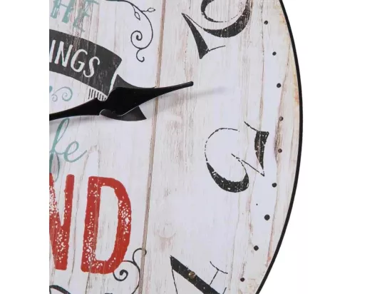 Horloge murale en bois blanc d34x2h