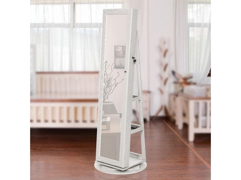 Songmics Schmuckhalter Weiss, 54 cm/ 55 cm x 160 cm/ 161 cm Schmuckschrank