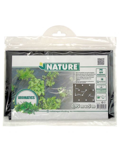 Nature Kweekfolie Tuinkruiden - Groeifolie Gronddoek - 0.95x5 m Zwart Anti-Uv