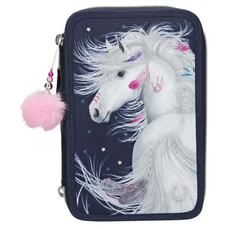 Depesche Miss Melody 3-Fach Federtasche Blau LED