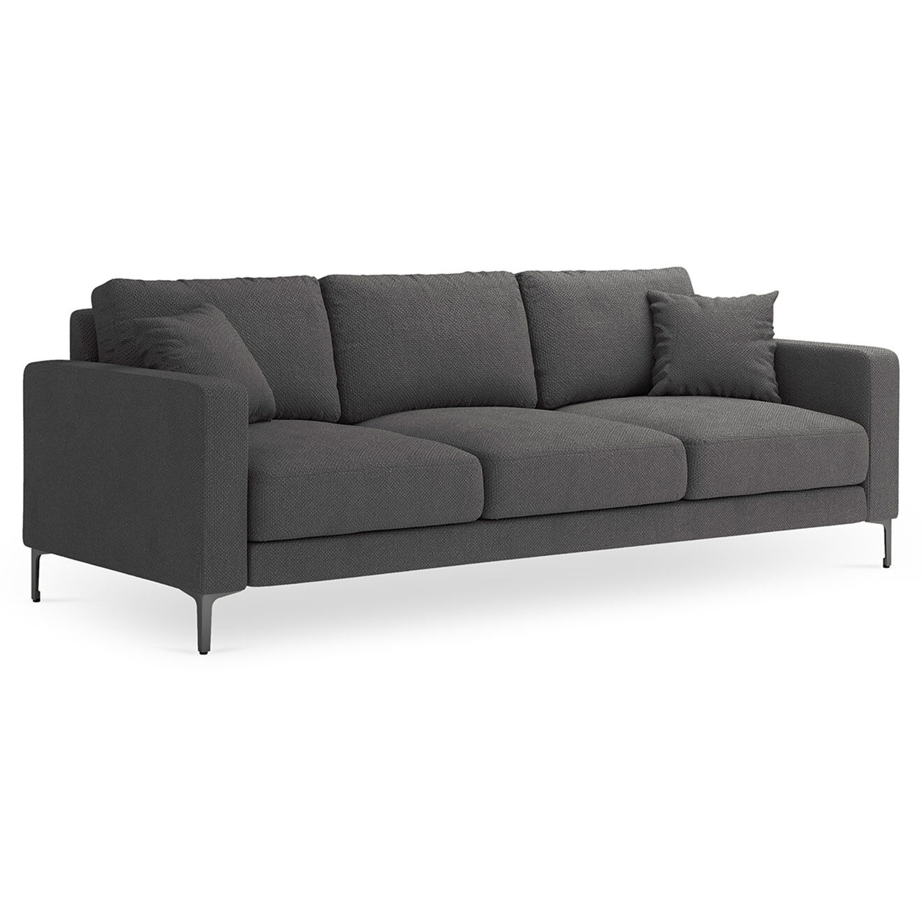 Mazzini Sofas Canapé Venus 3 Places gris foncé - 220x92x90 cm