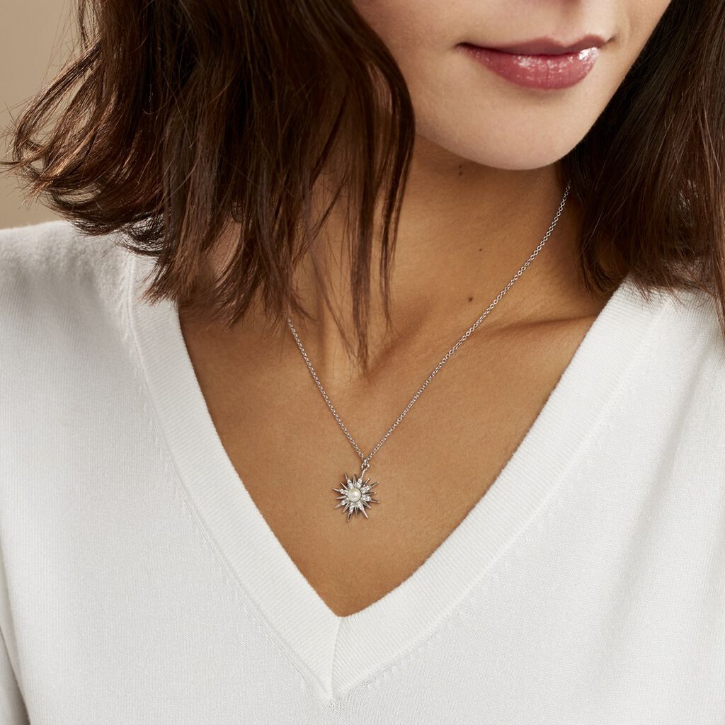 Collier Blanca Argent Blanc Perle De Culture