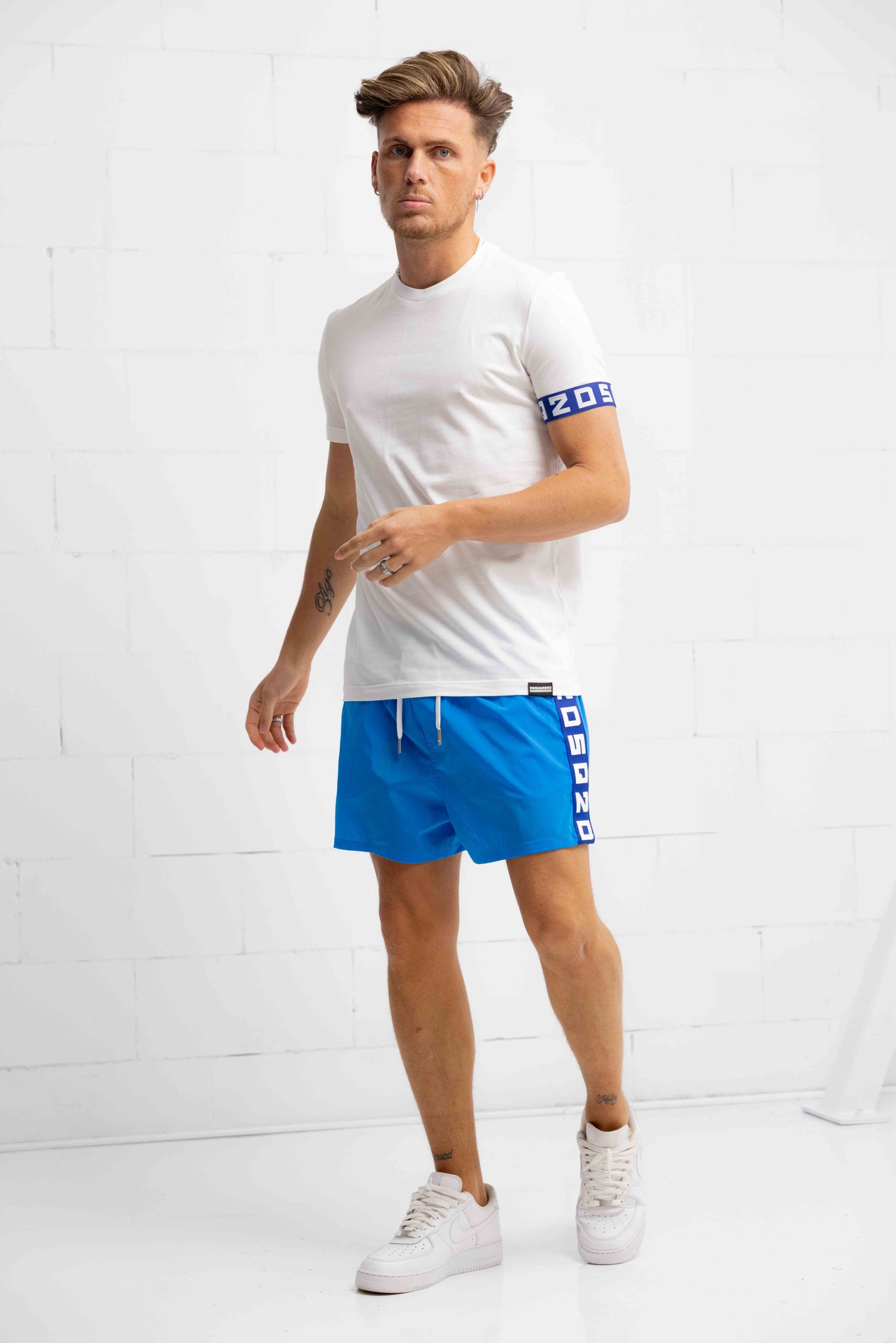 Dsquared2 Tape Logo Zwembroek Heren Blauw