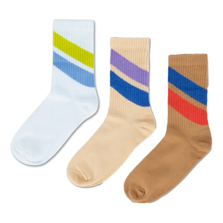 Repose AMS Set 3 Paires Chaussettes Rayure | Camel
