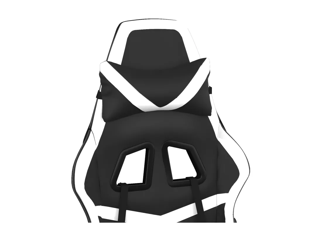 Chaise de jeu de massage avec repose-pied Noir&Blanc Similicuir