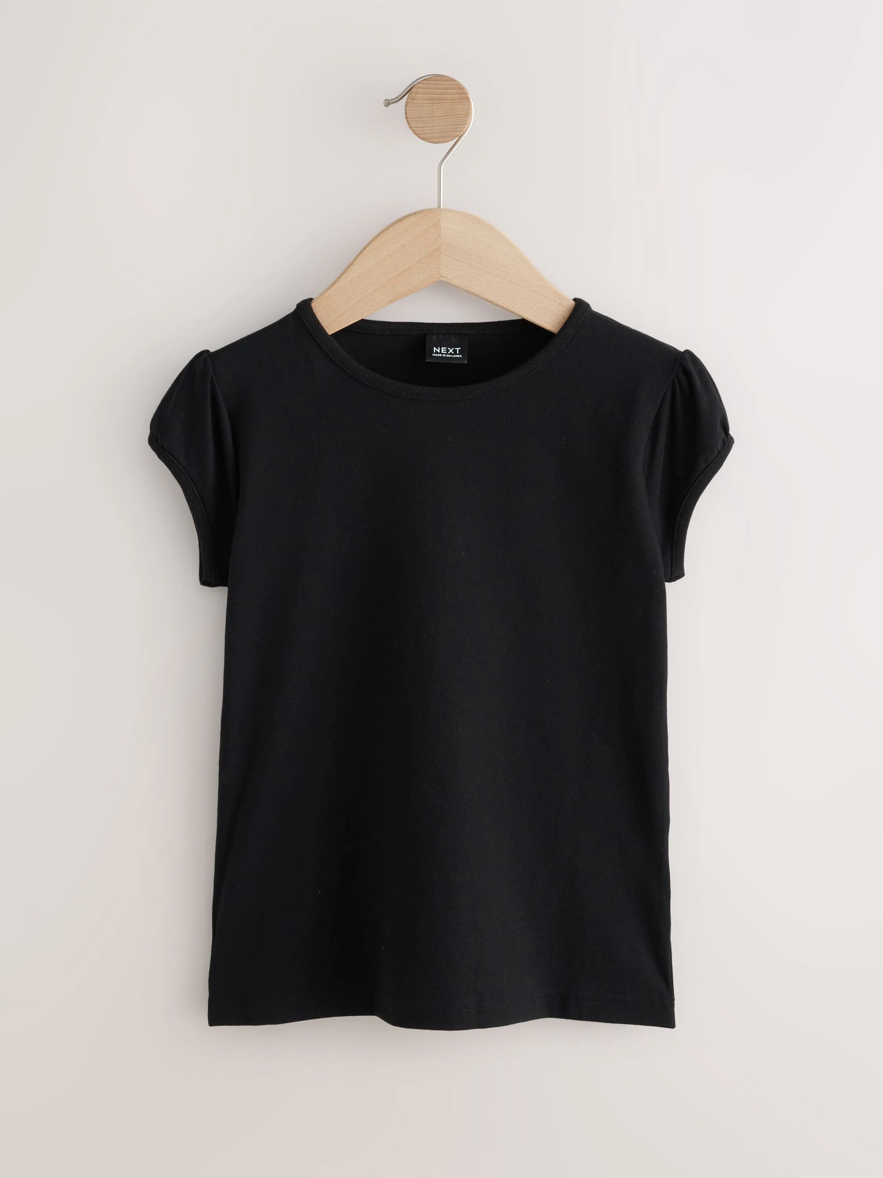 Zwart - 2 -pack T-shirts met pofmouwen (3-16jaar)