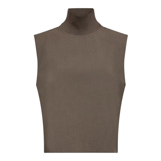 Co'Couture Vida Rib Turtleneck Vest, Walnut, M