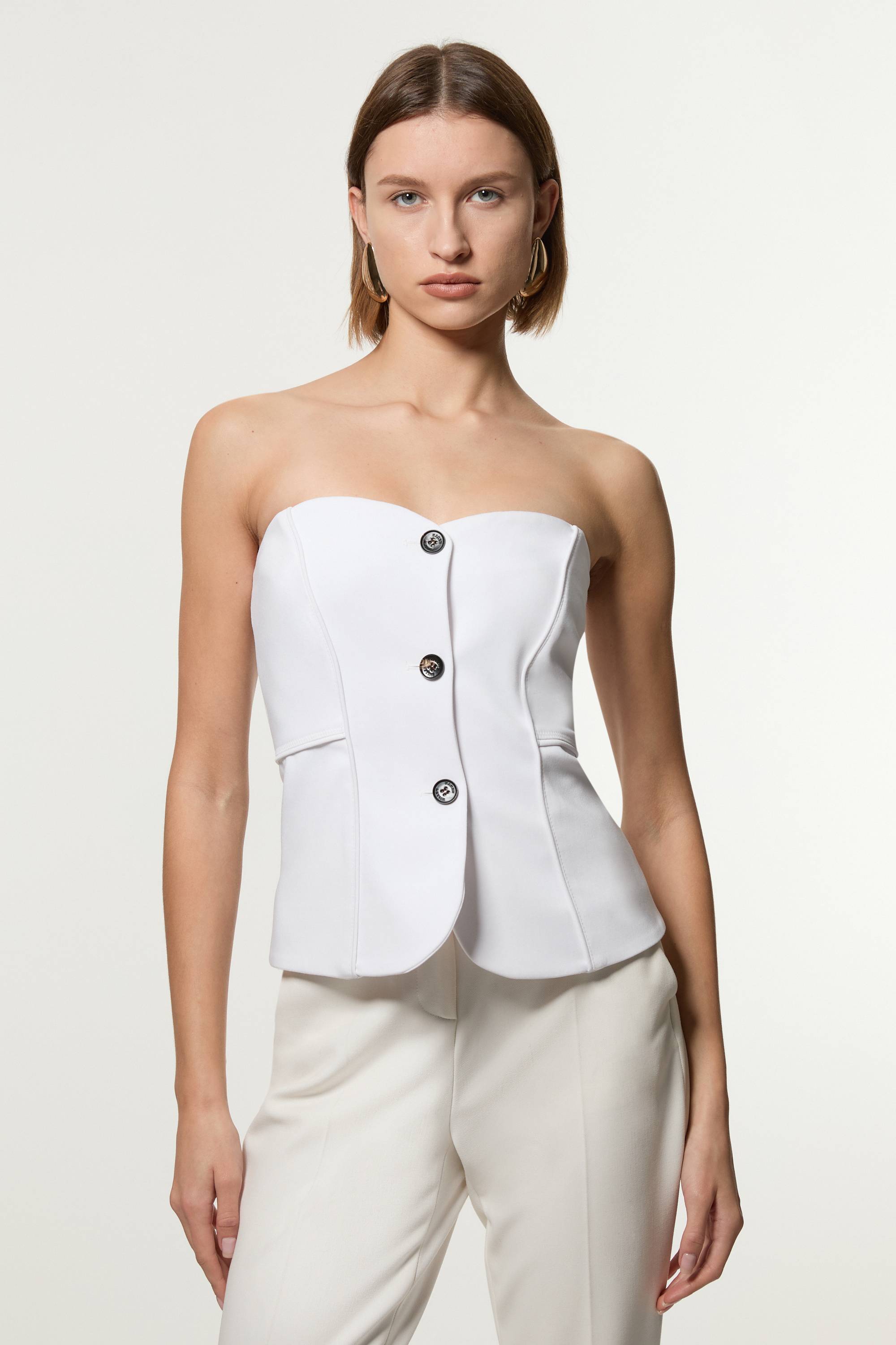 KarenMillen Gilet bandeau ajusté avec détails en surpiqûres contrastées.