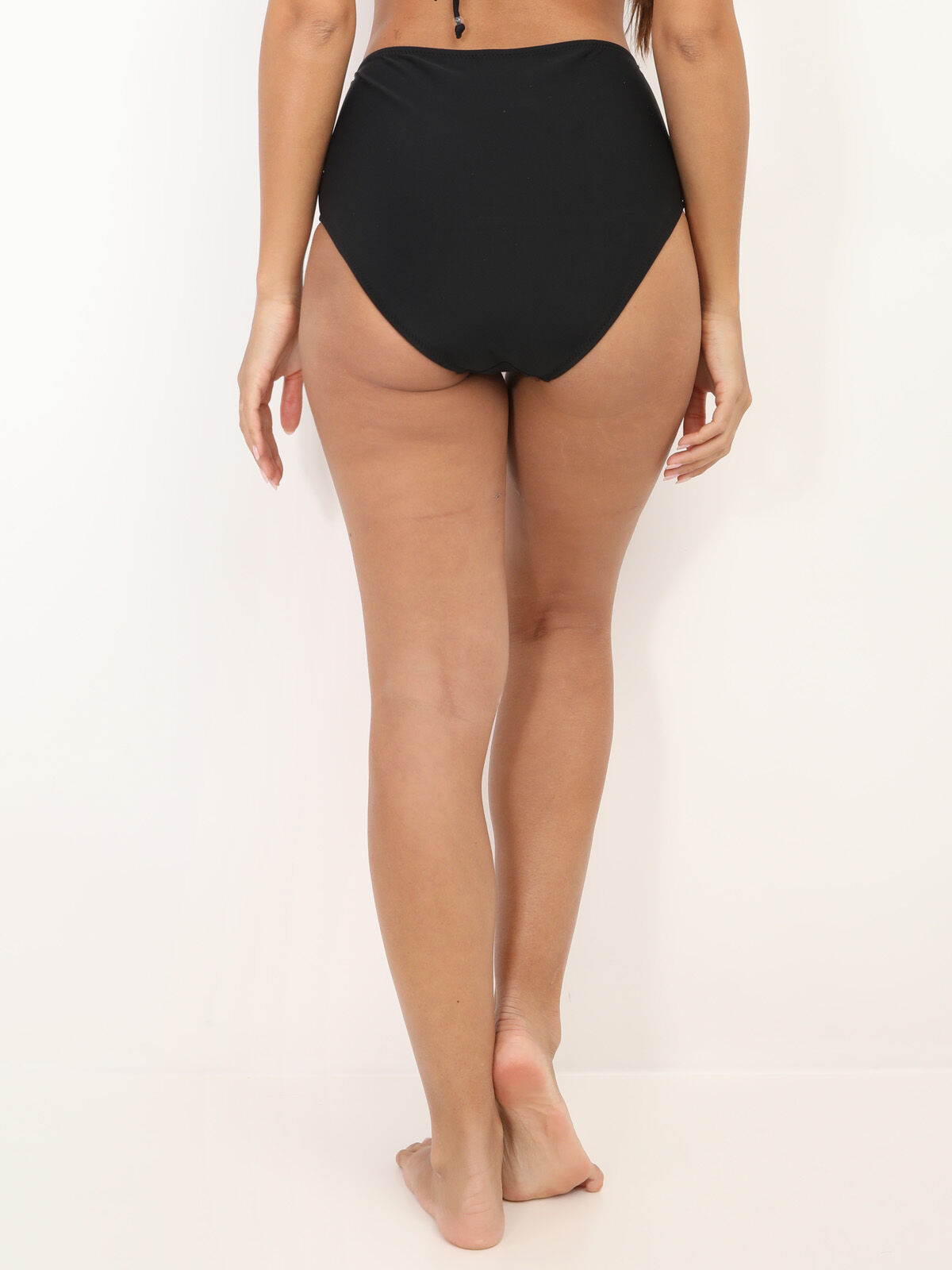 Bas de bikini taille haute- Noir