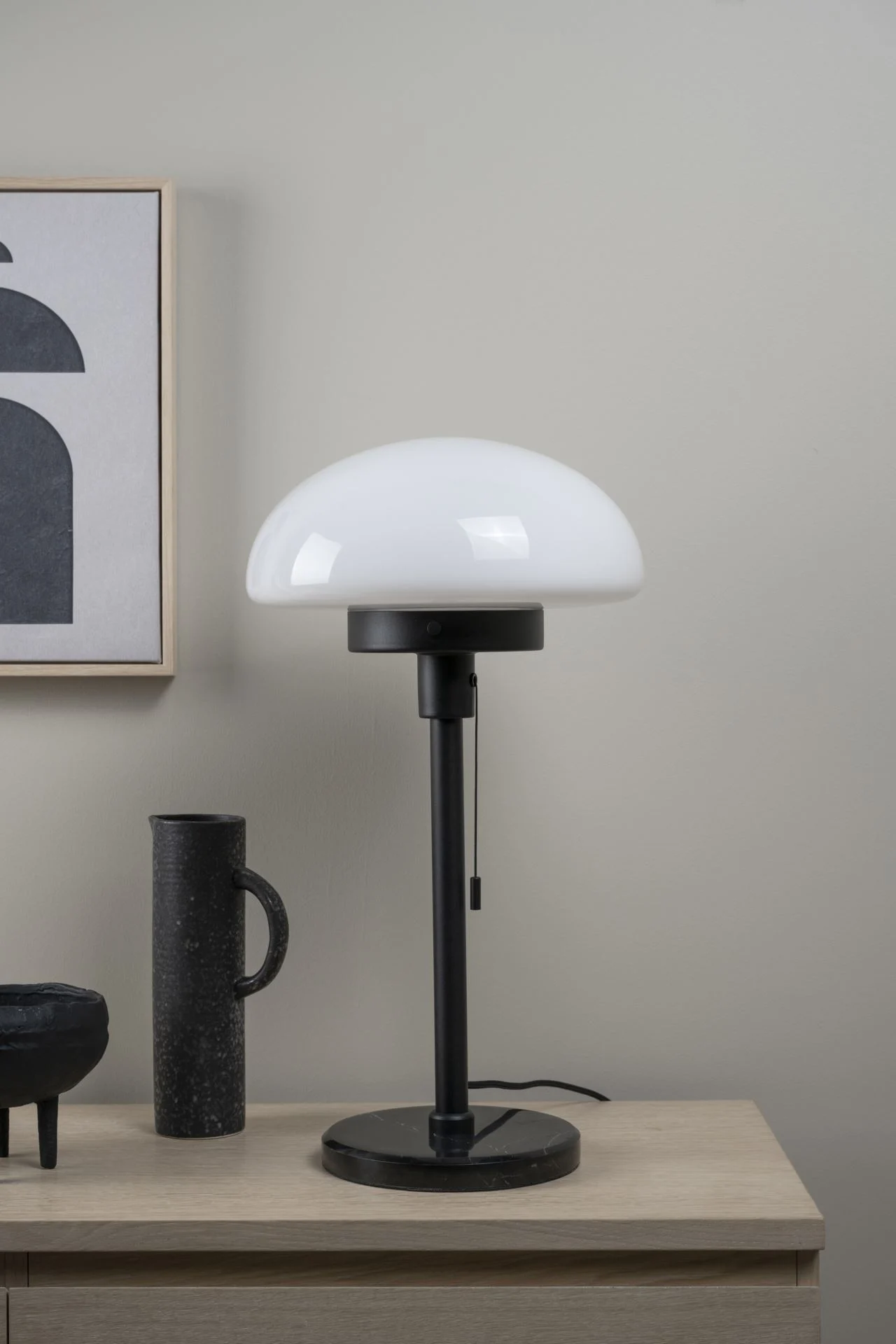 Bordlampe svart - 30,6x30,6x55 cm