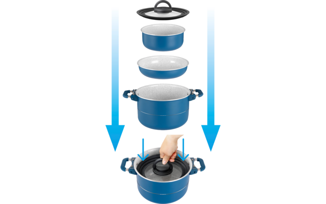 Brunner Carezza Magnetogrip 7+1 Kochtopfset mit Vacublock 8-tlg.