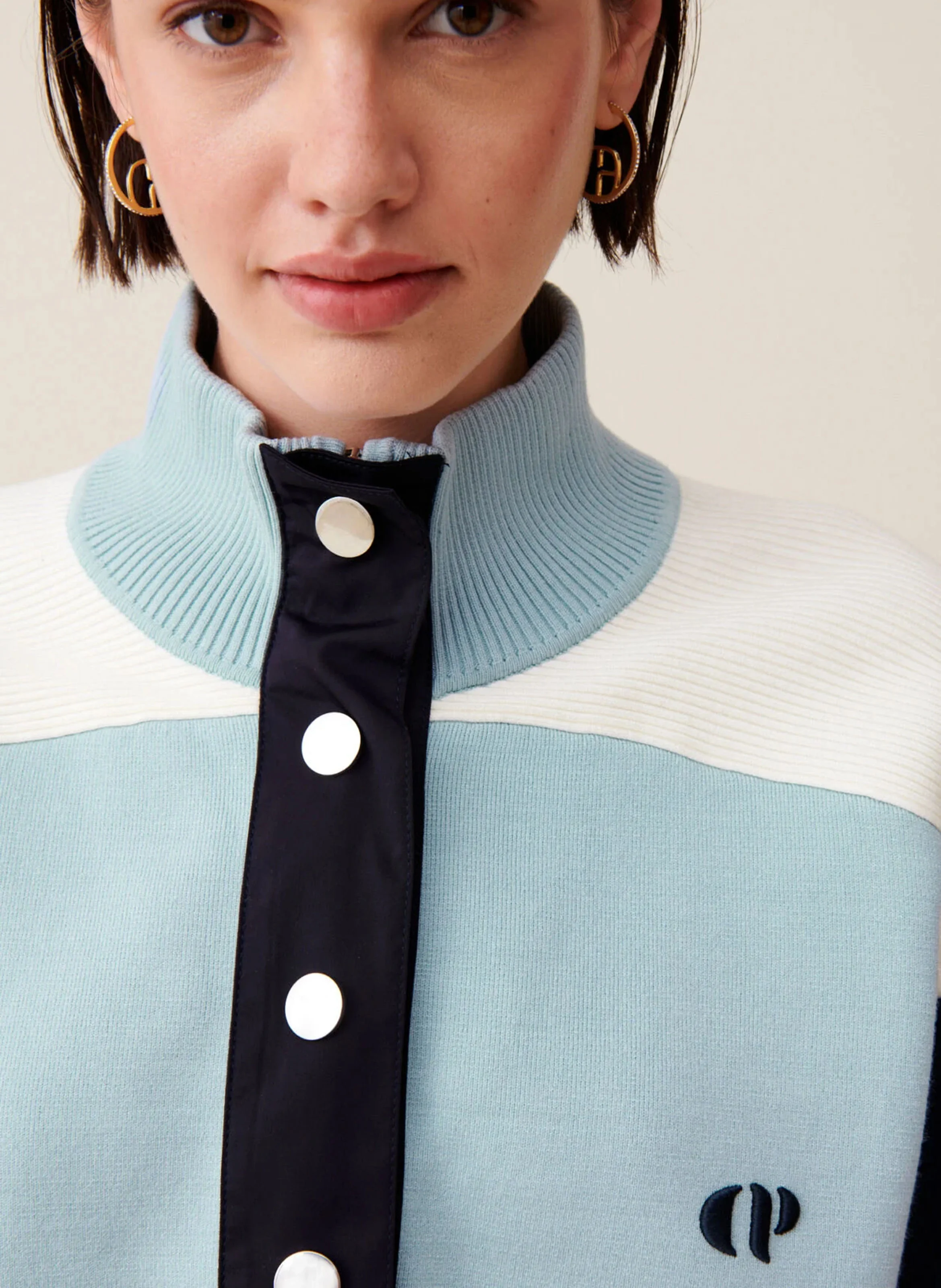 Sweat ample col camionneur | Bleu