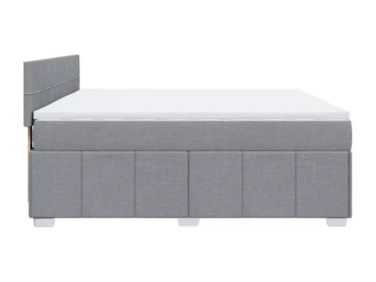 Sommier à lattes de lit avec matelas Gris clair 180x200cm Tissu
