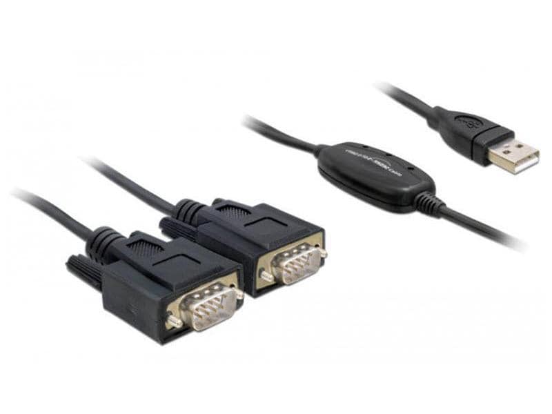 Delock Schnittstellenkabel USB 61886 RS232 2x Seriell auf USB 2.0, 1,4 m