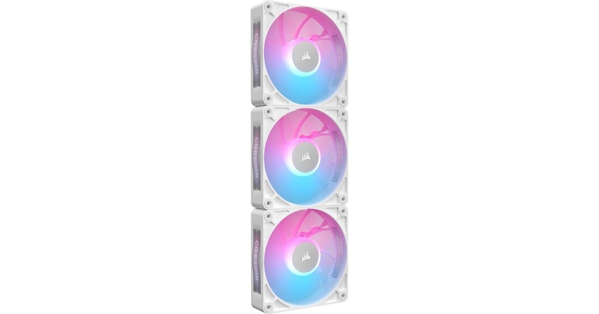 CorsairRX120 MAX RGB case fans  (Wit, 3 stuks, 120 x 120 x 30 mm, PWM)