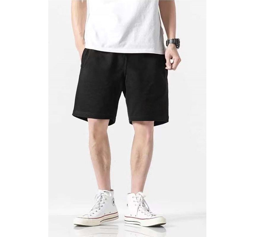 Acrius - Mid Rise Plain Drawstring Shorts