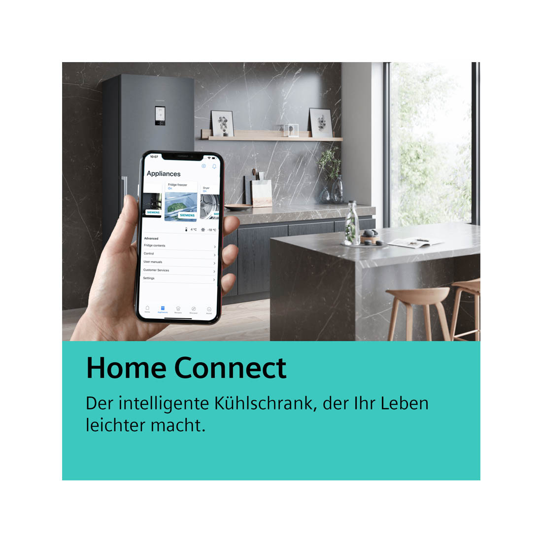 Siemens KU22LADD0H Unterbau Kühlschrank 110 Liter