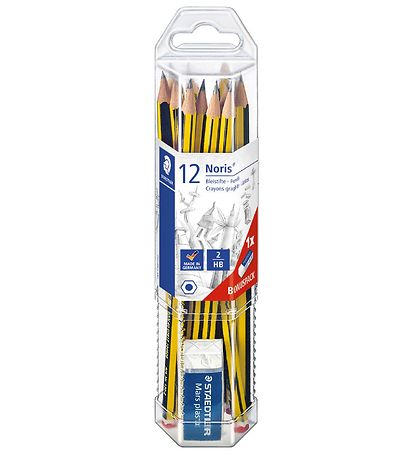 Staedtler Bleistifte - HB 2 - 12 st.. m. Radiergummi