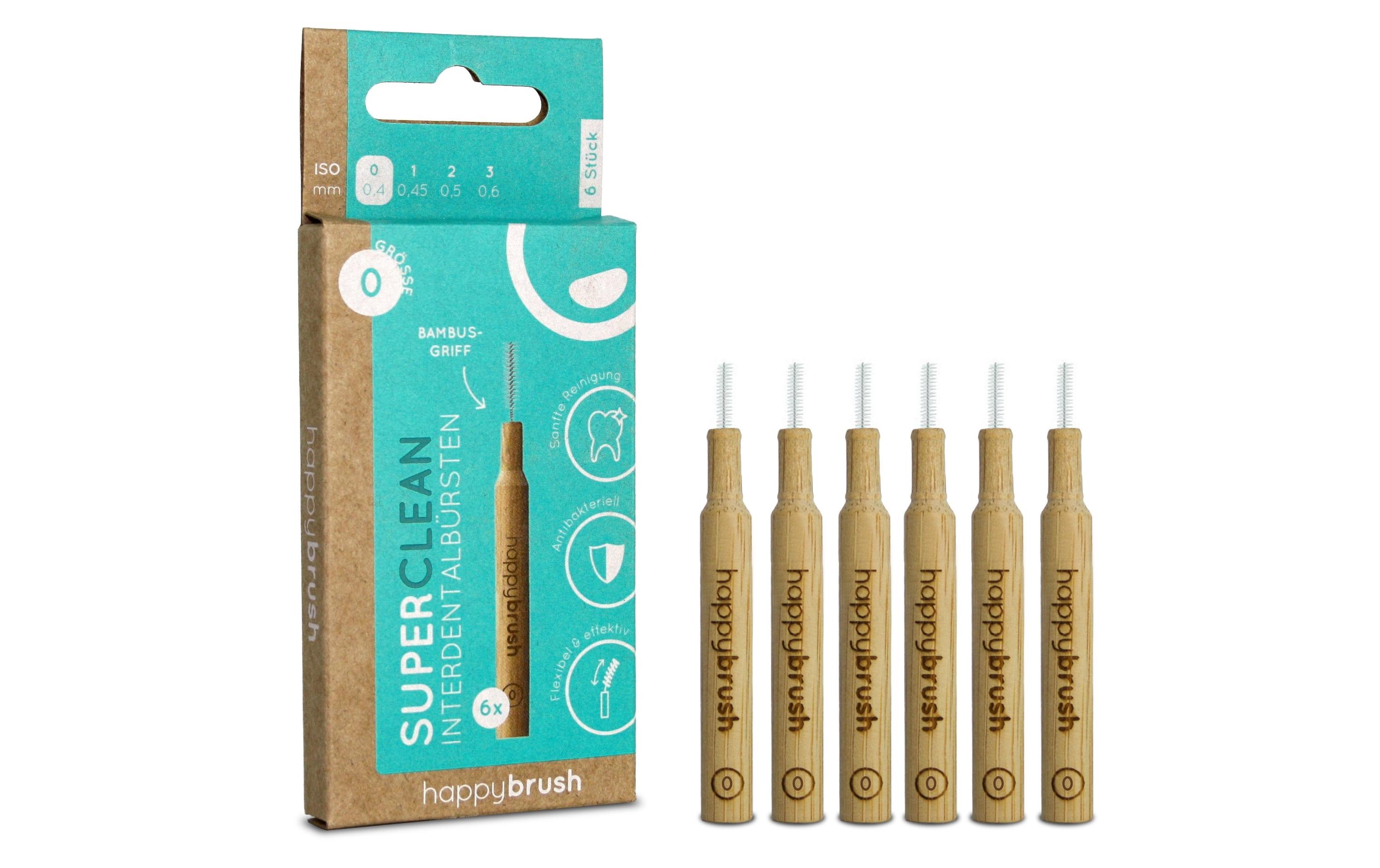 Interdentalbürsten SuperClean ISO 0 0.4 mm Braun 6 StückInterdentalbürsten für eine bessere Mundhygiene