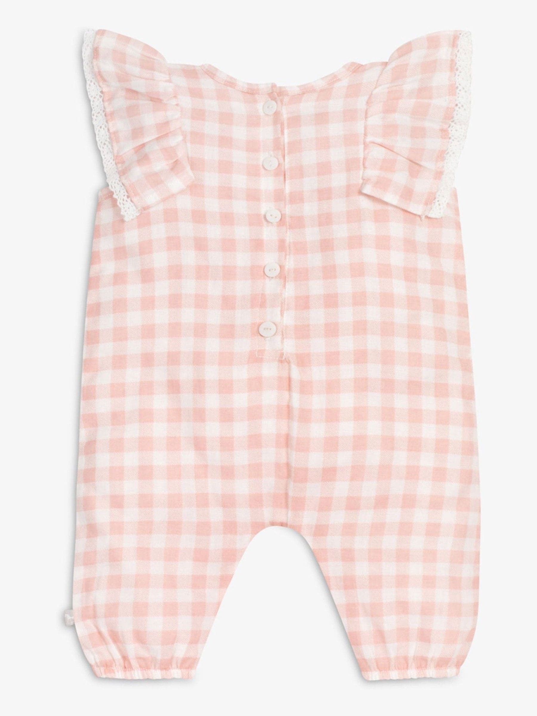 Roze - The Little Tailor Mousseline babyplaysuit van 100% katoen