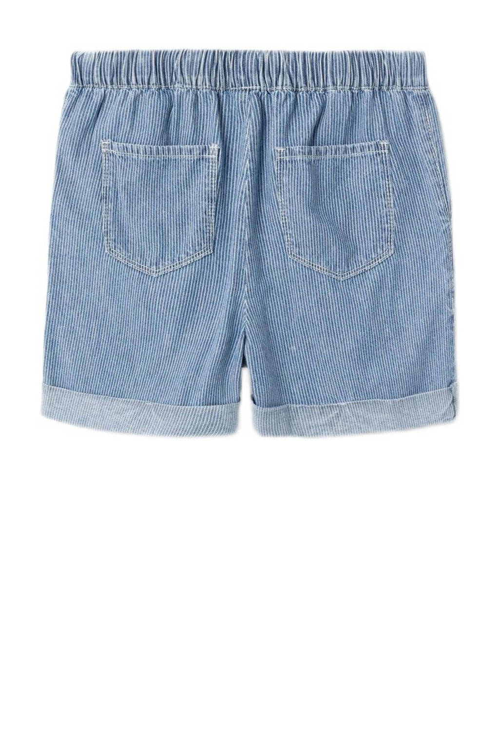 NAME IT gestreepte wide leg short NKFBELLA medium blue denim