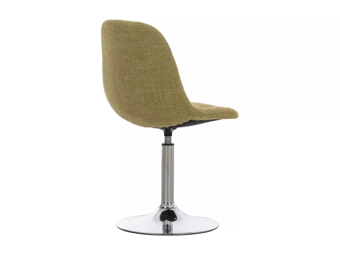 Lot de 2 Chaise de bureau - Tissu & Métal chromé - Vert - Emil