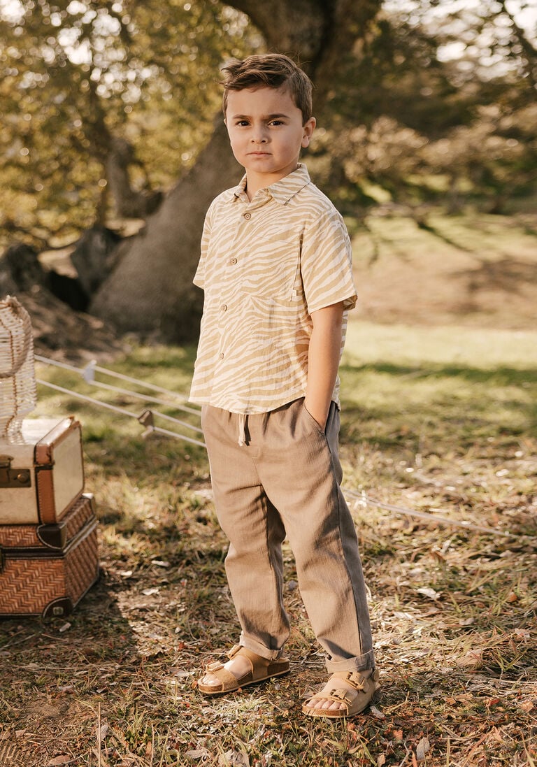 RYLEE + CRU beige rylee + cru  collared short sleeve shirt
