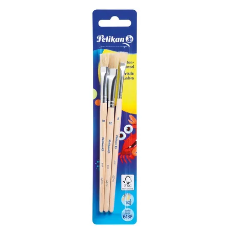 Pelikan Borstenpinsel Sorte 613F Größen 8, 10 und 12