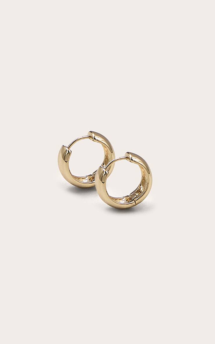 Doré Boucles D'oreilles Créoles Mini Épaisses