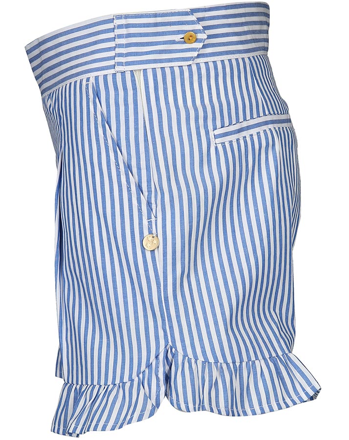 Shorts MARITIME SUMMER mit Rüschen gestreift in blau/weiß