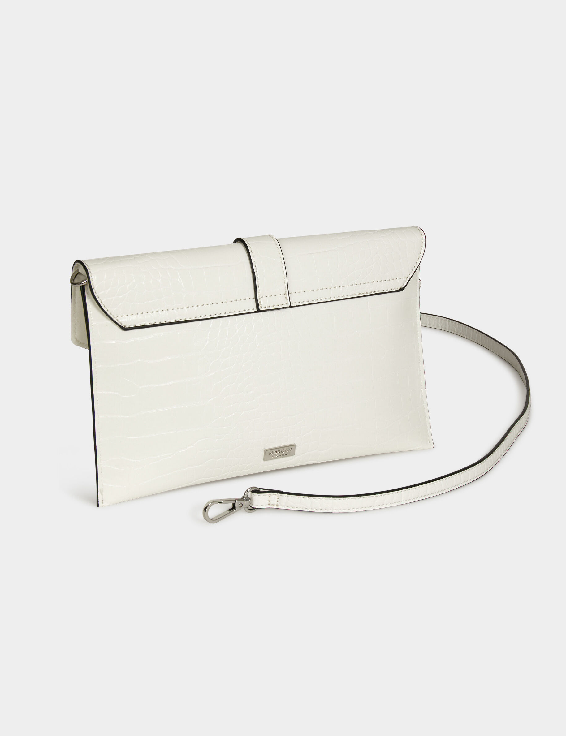 Sac pochette avec boucle à strass blanc femme - blanc
