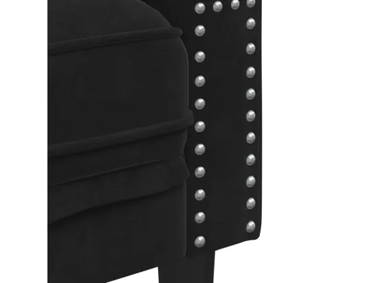 Ensemble de canapé Chesterfield et traversins 2pcs noir velours